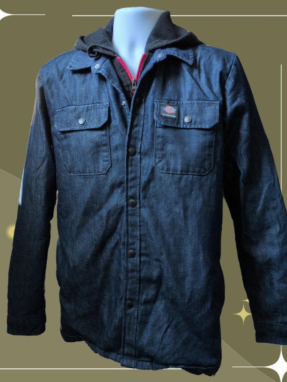 ✨ Dickies Skateboarding Denim Shirt Jacket in Indigo Denim Size S